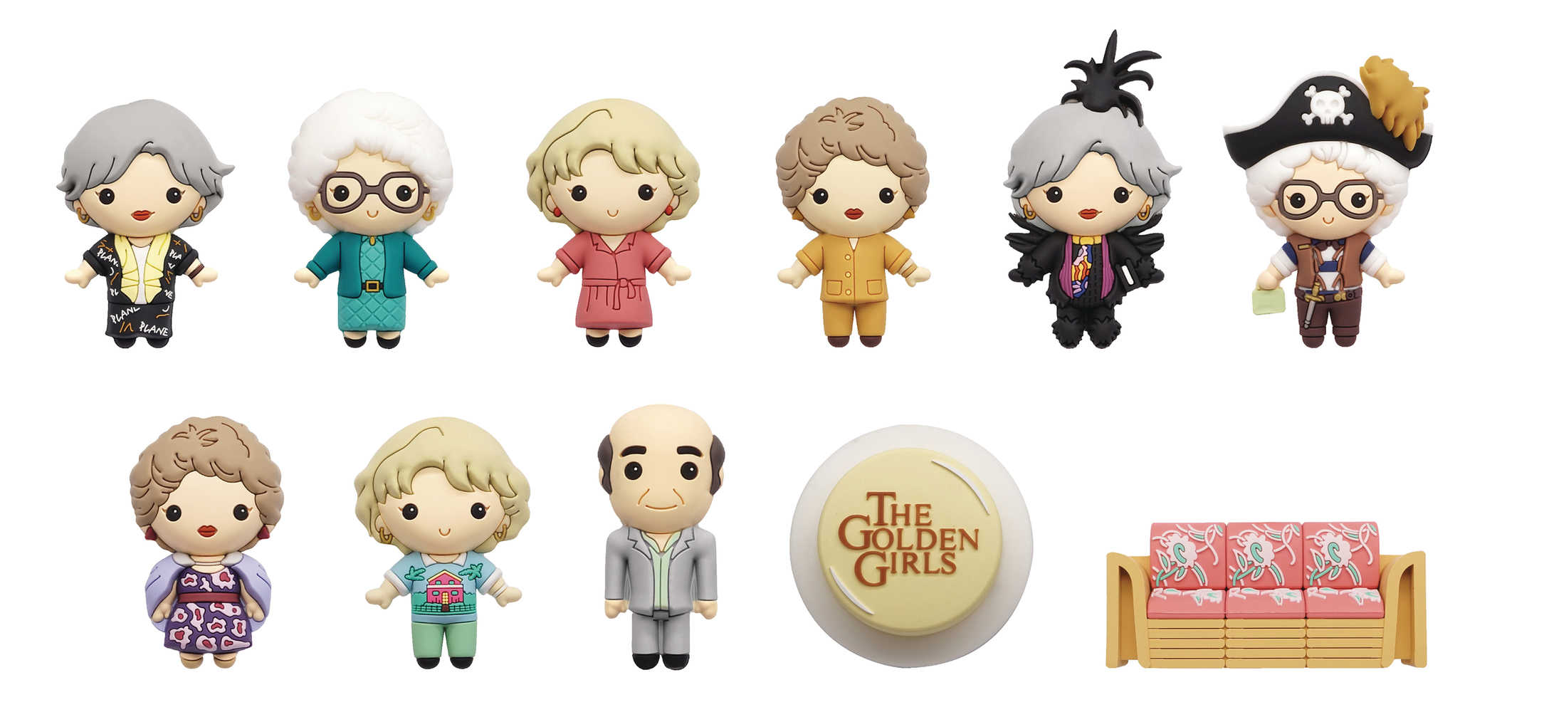 Golden Girls 3 D Foam Bag Clip 24 Pc Blind Mystery Box Display 