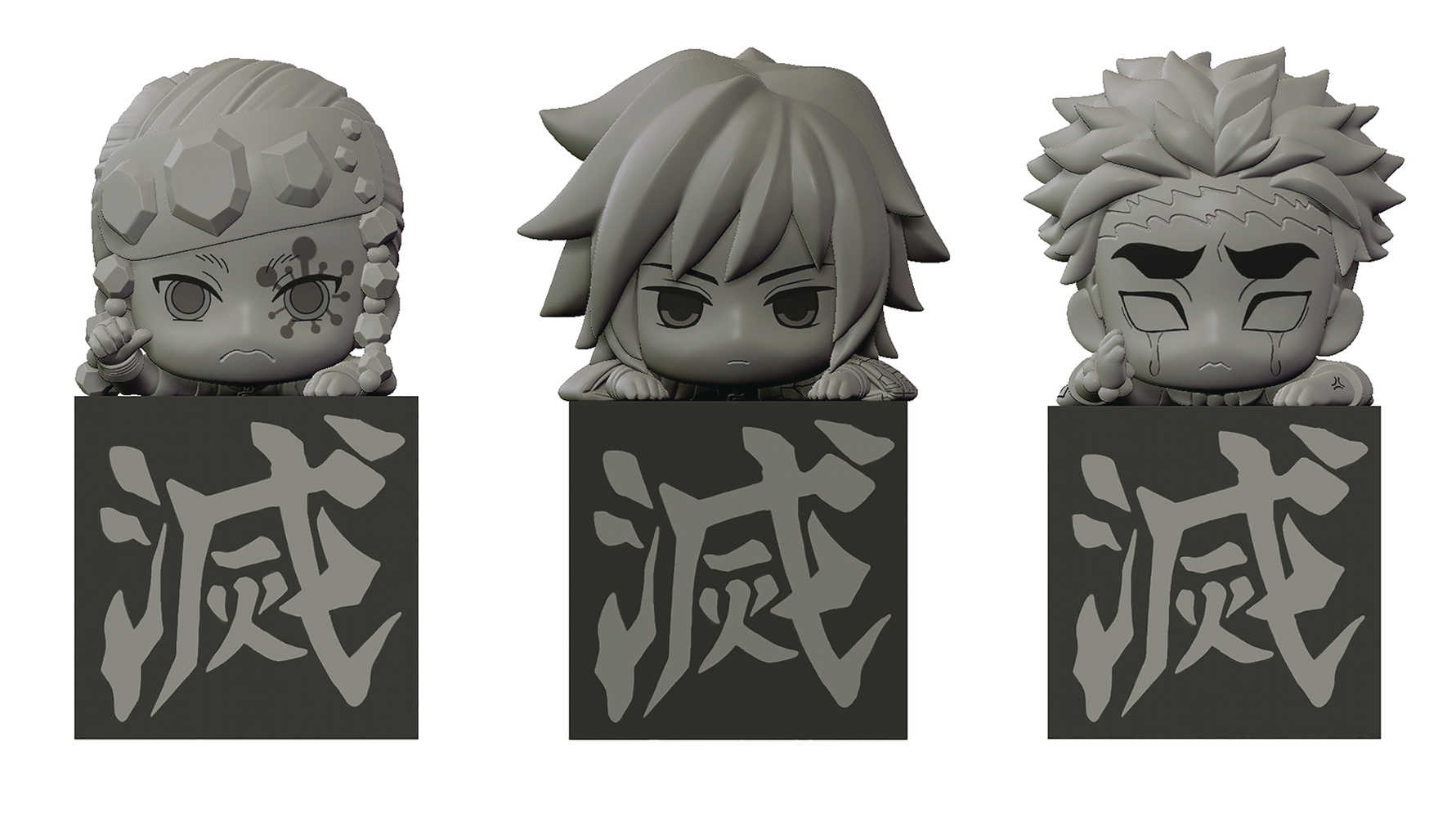 Demon Slayer Kimetsu No Yaiba Hikkake 3 PVC Figure 3 Pc Set 