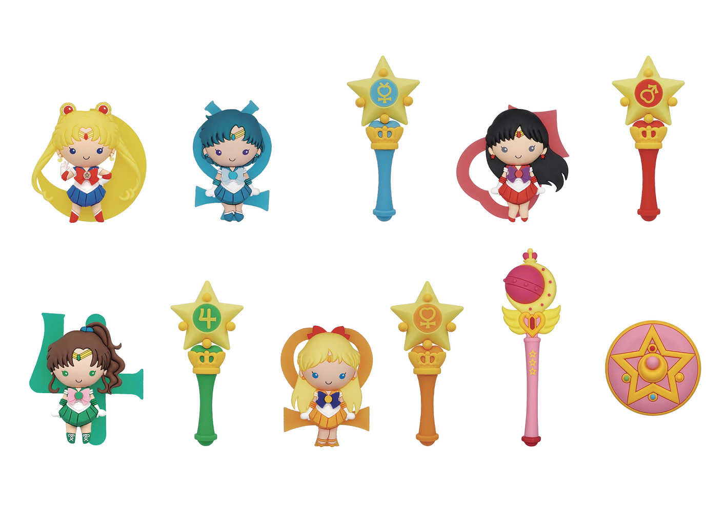 Sailor Moon Series4 3 D Foam Bag Clip 24 Pc Blind Mystery Box Display 