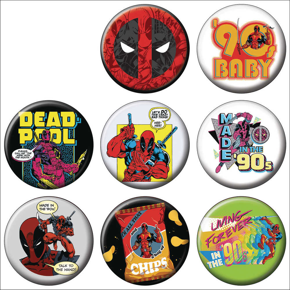 Deadpool 30 Th Anniversary 144 Pc Button Assortment Display 