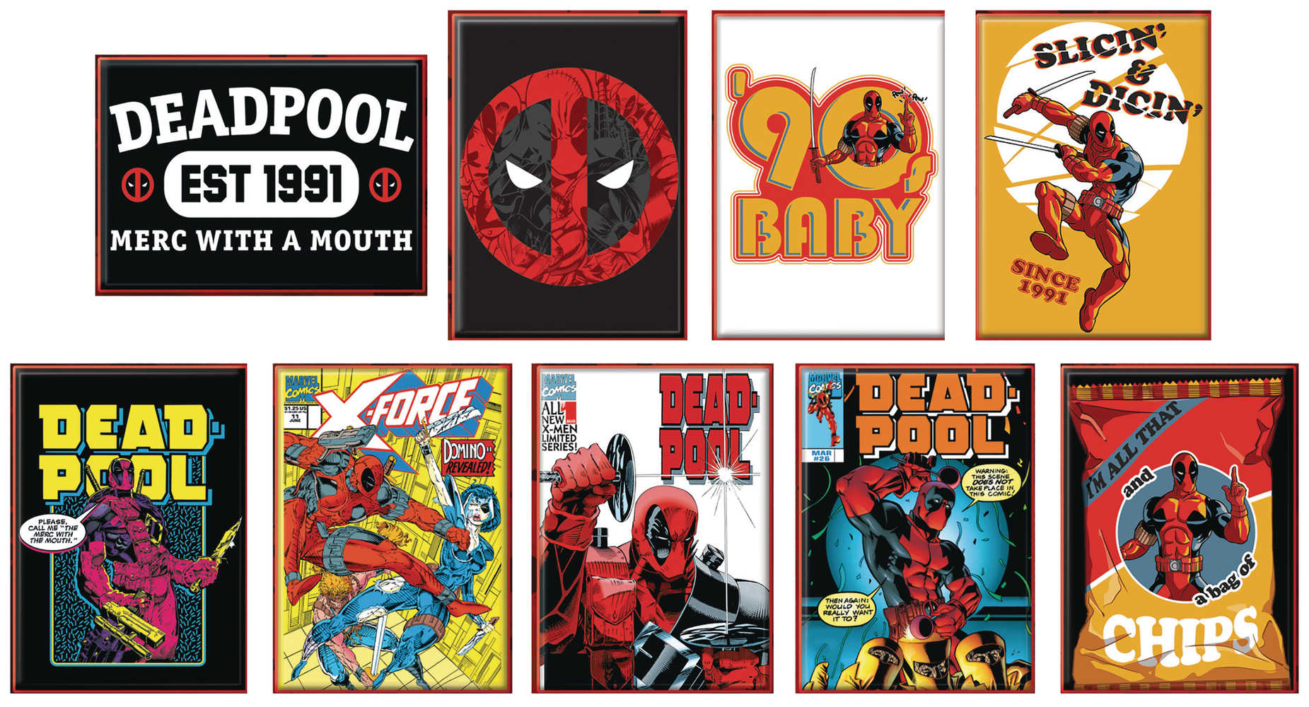 Deadpool 30 Th Anniversary 48 Pc Magnet Assortment 