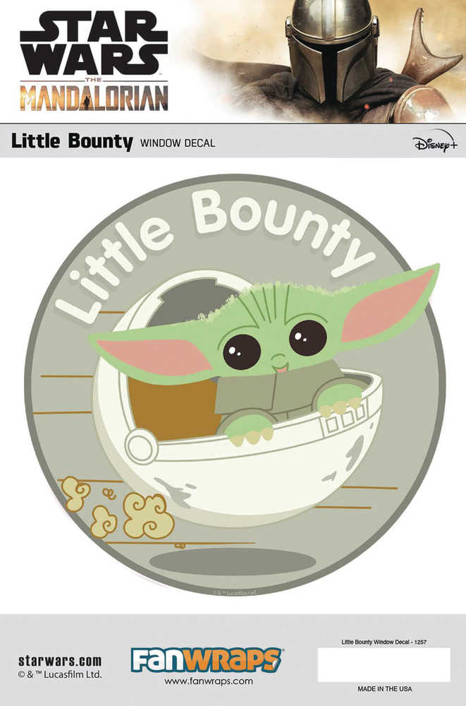 Star Wars Mandalorian Little Bounty Window Decal 