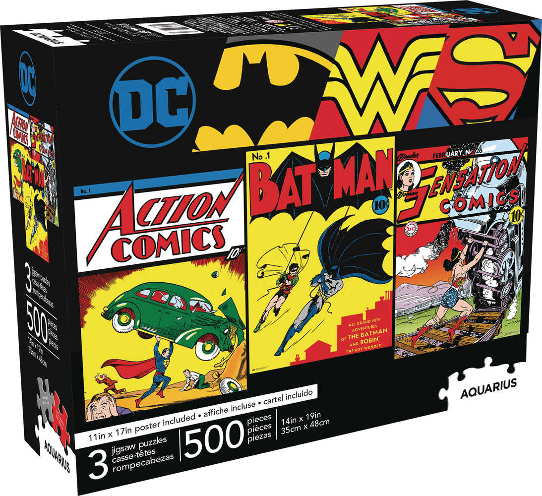 Aquarius DC Comics 500 Pc 3 In 1 Puzzle 