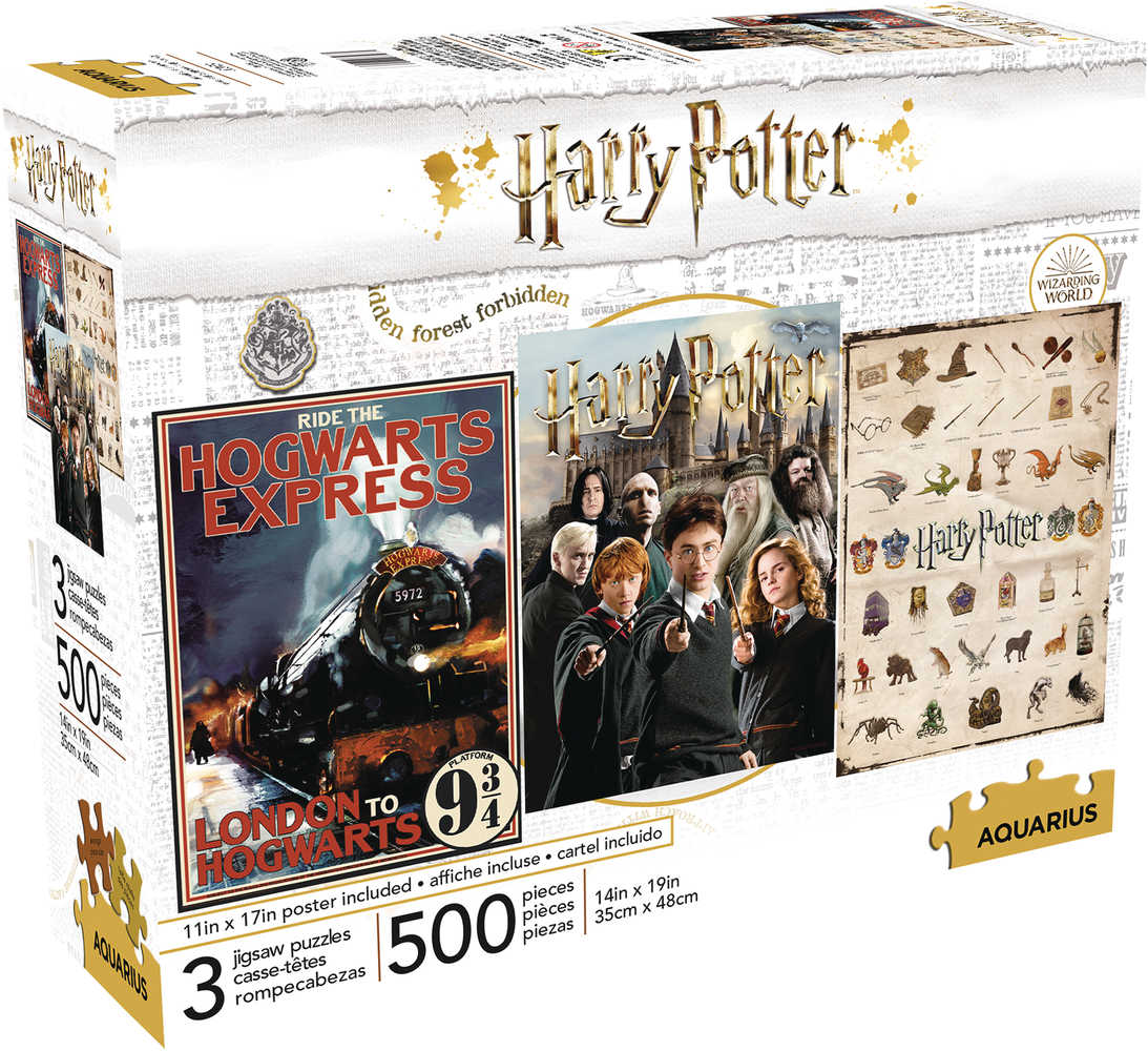 Aquarius Harry Potter 500 Pc 3 In 1 Puzzle 