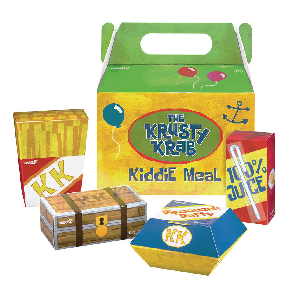 Spongebob Krusty Krab Kiddie Meal 4 Pk Con Excl Figure Set (N