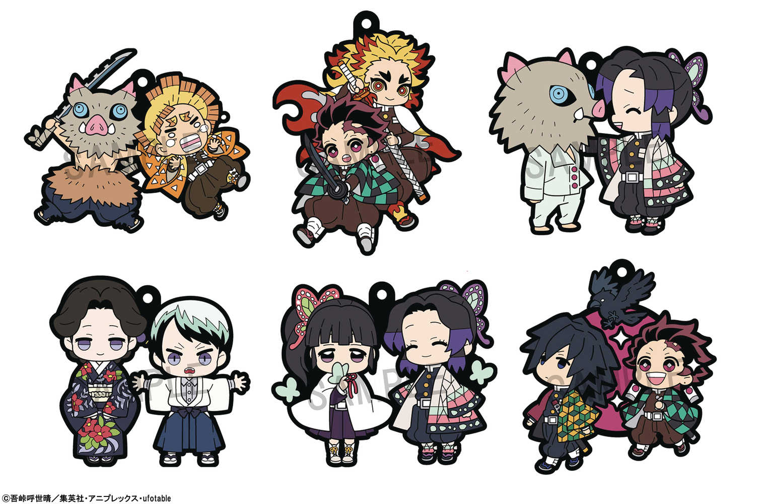 Demon Slayer Kimetsu Rubber Mascot Buddy Colle V4 6 Pc Ds 