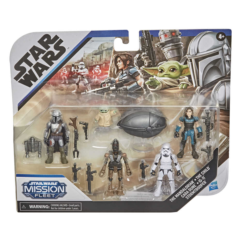 Star Wars Mission Fleet Mando Defend The Child Action Figure 5 Pk Case  