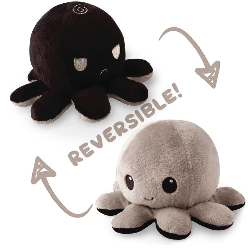 Teeturtle Reversible Octopus Mini Black Plush 