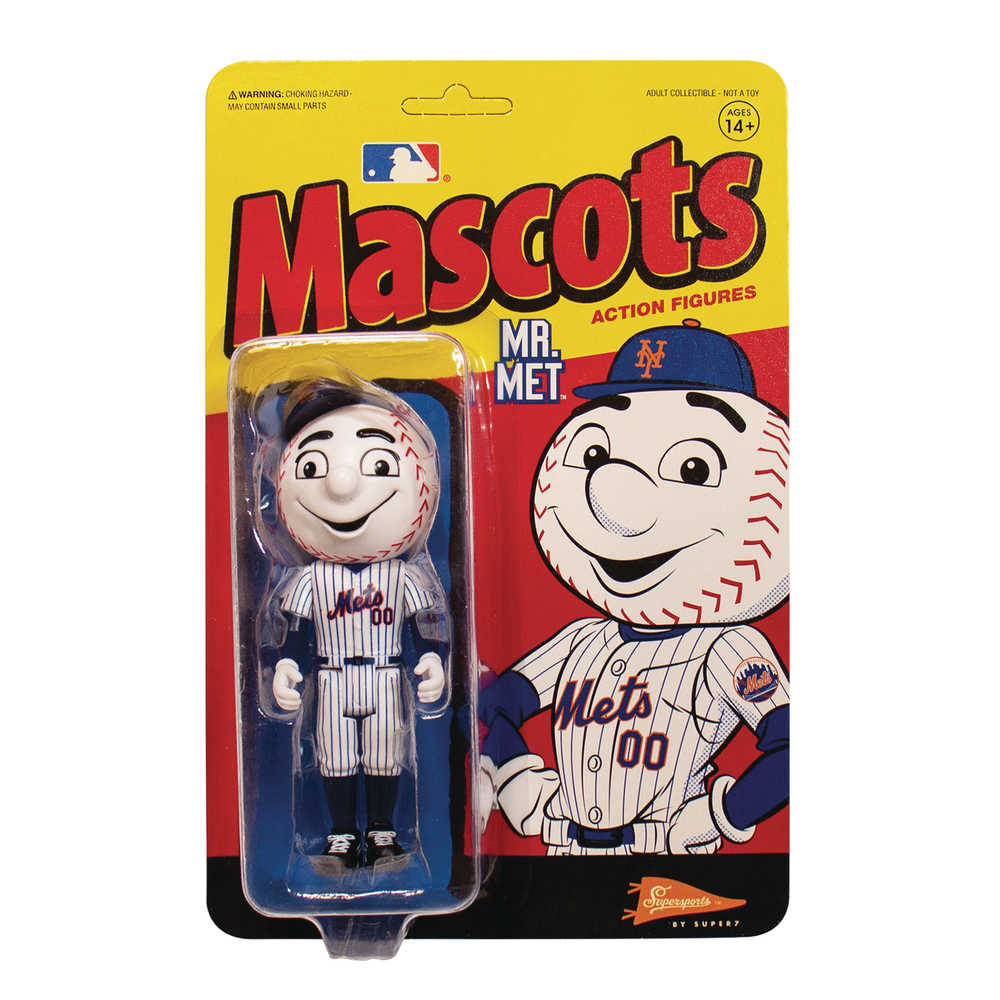 Mlb Mascot Ny Mets Mr Mets W1 Reaction Figure  