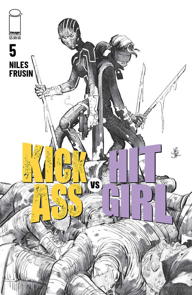 Kick Ass vs Hit Girl #5 (Of 5) Cover B Black & White Romita Jr (Mature)