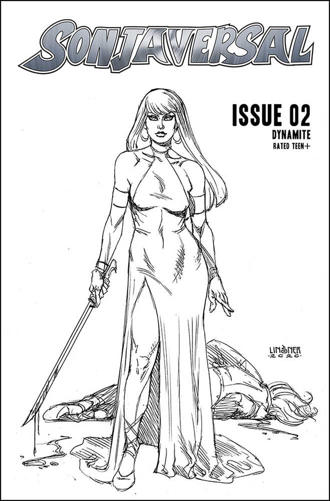 Sonjaversal #2 20 Copy Linsner Black & White Variant Edition
