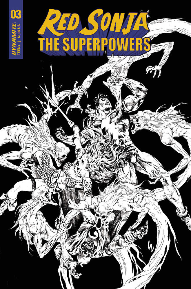Red Sonja The Superpowers #3 10 Copy Lau Black & White Variant Edition
