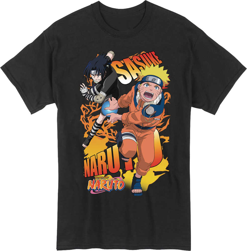 Naruto And Sasuke Blk T-Shirt LG 