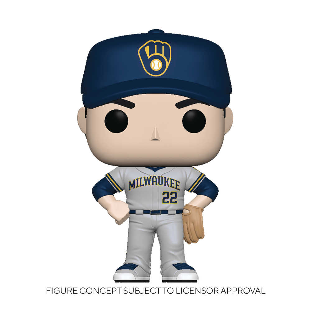 Pop Mlb Brewers Christian Yelich Road Uniform Vinyl Figure 