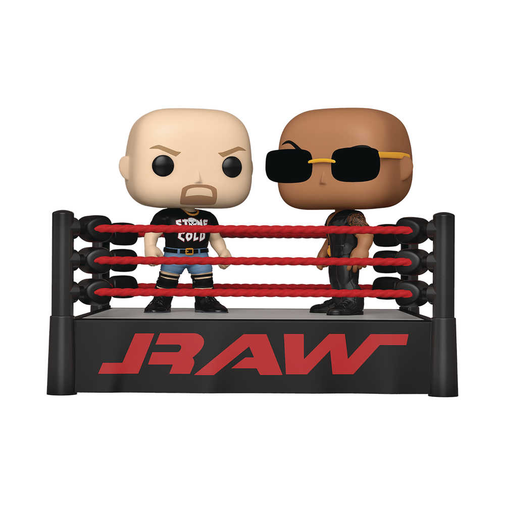 Pop Moment WWE The Rock vs Stone Cold Wrestling Ring Vinyl Figure