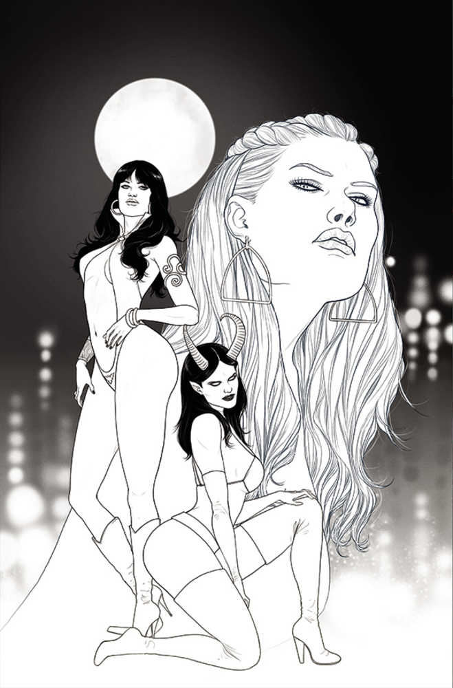 Vampirella vs Purgatori #2 40 Copy Musabekov Black & White Full Art Variant Edition