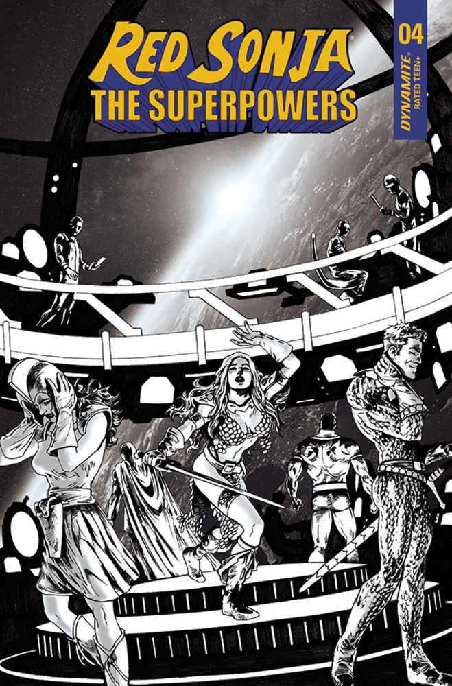 Red Sonja The Superpowers #4 10 Copy Lau Black & White Variant Edition