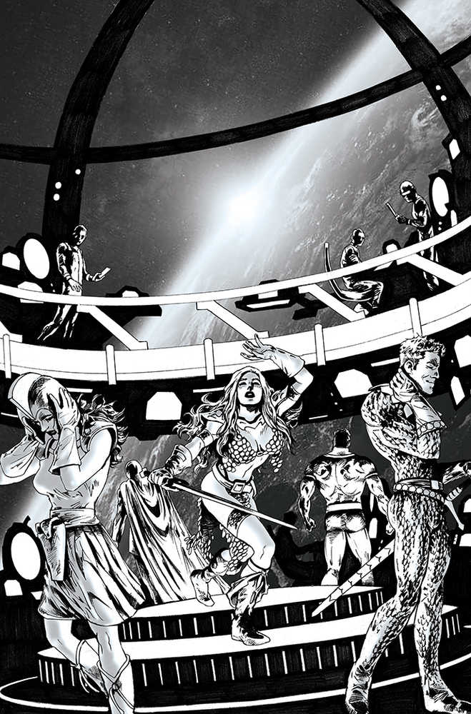 Red Sonja The Superpowers #4 40 Copy Lau Black & White Full Art Variant Edition