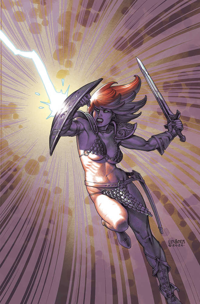Red Sonja The Superpowers #4 Linsner Limited Full Art Cover