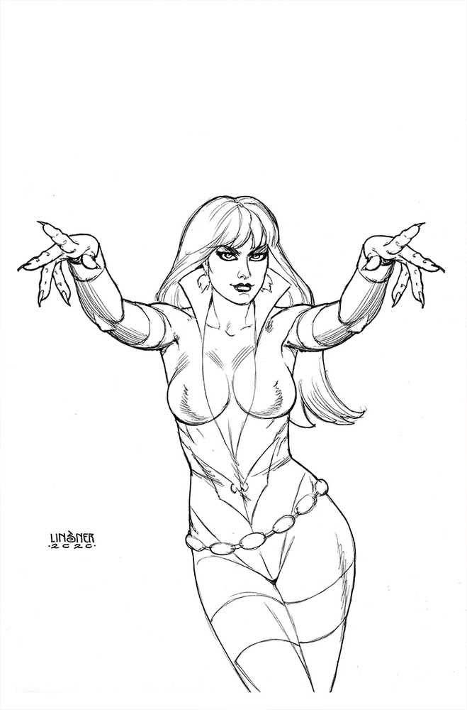 Vampirella Dark Powers #5 30 Copy Linsner Black & White Full Art Variant Edition