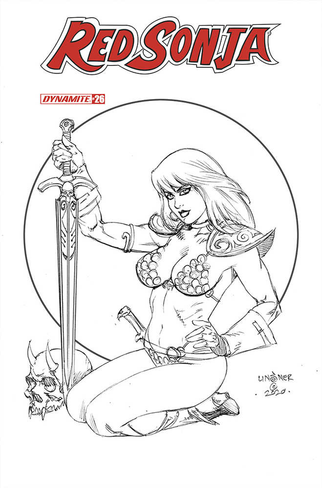 Red Sonja #26 20 Copy Linsner Black & White Variant Edition