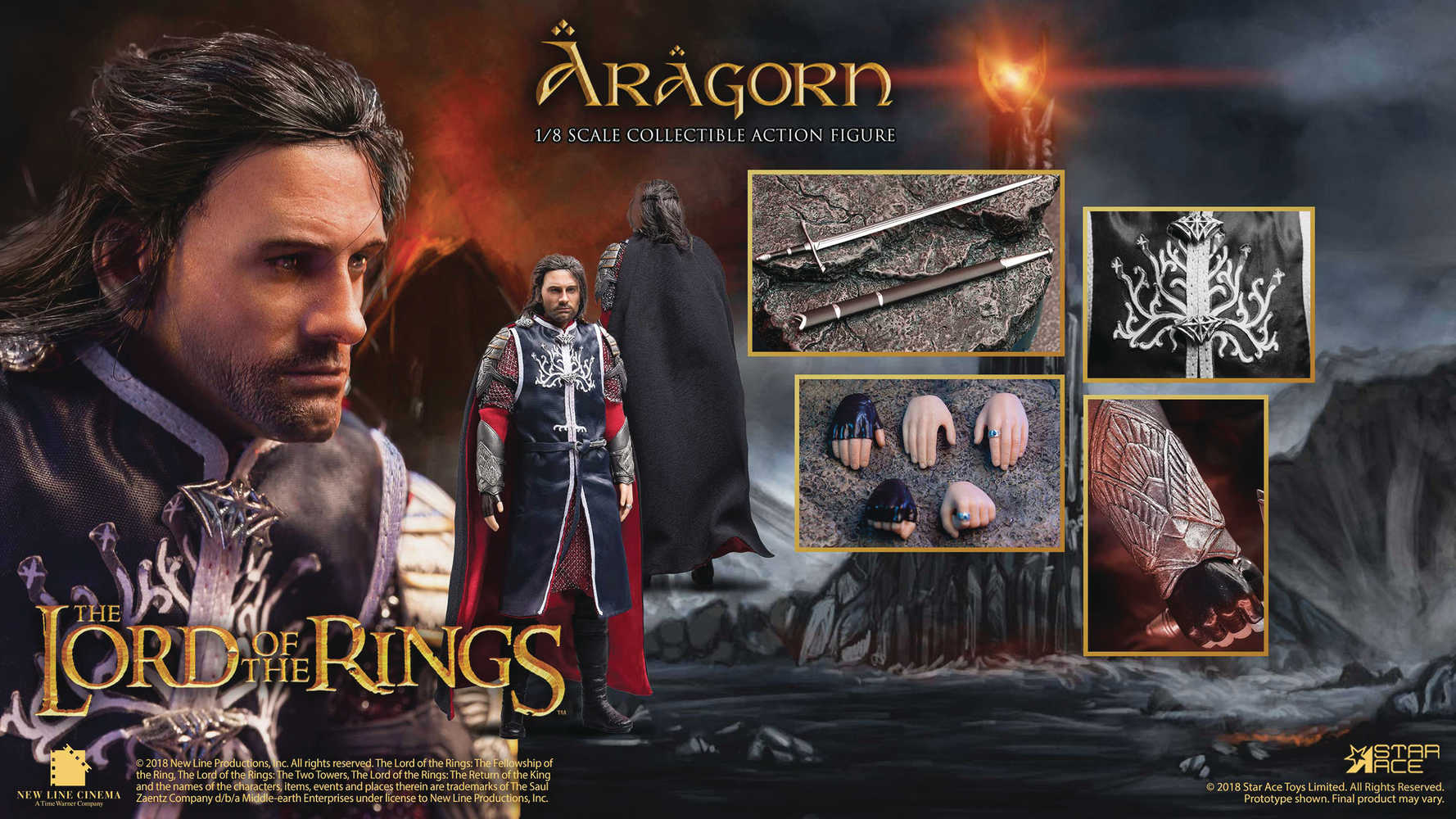 Lord Of The Rings Aragorn 2.0 1/8 Collector's Action Figure  