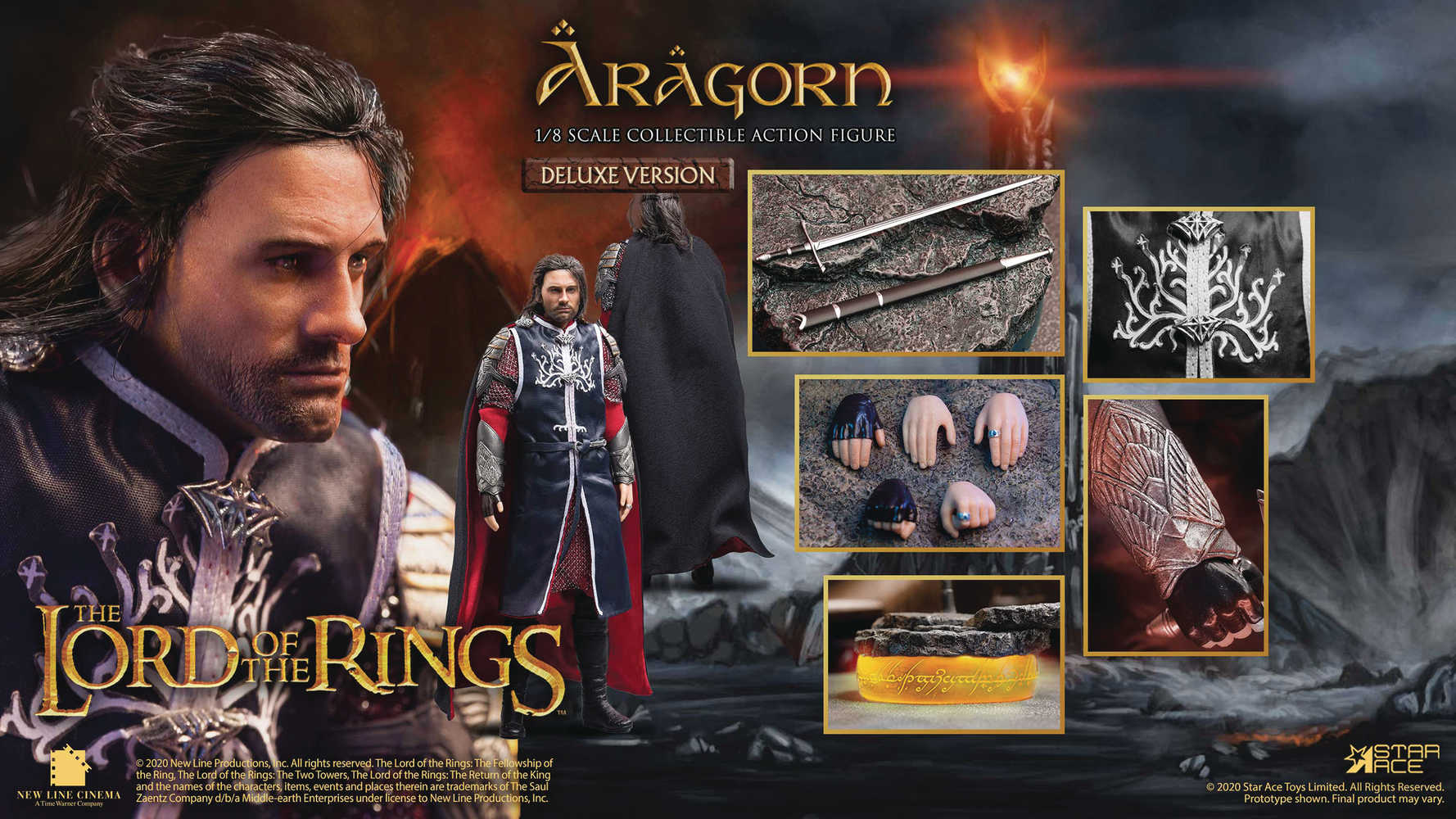 Lord Of The Rings Aragorn 2.0 1/8 Collector's Action Figure Deluxe Ver  