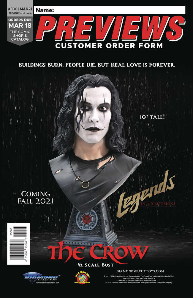 Previews #392 May 2021 Customer Order Form Extras 