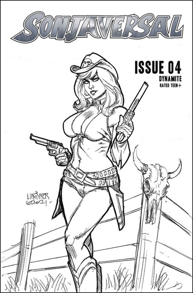 Sonjaversal #4 20 Copy Linsner Black & White Variant Edition