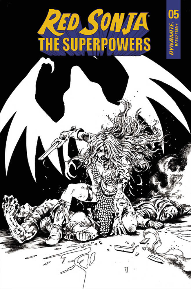 Red Sonja The Superpowers #5 10 Copy Lau Black & White Variant Edition