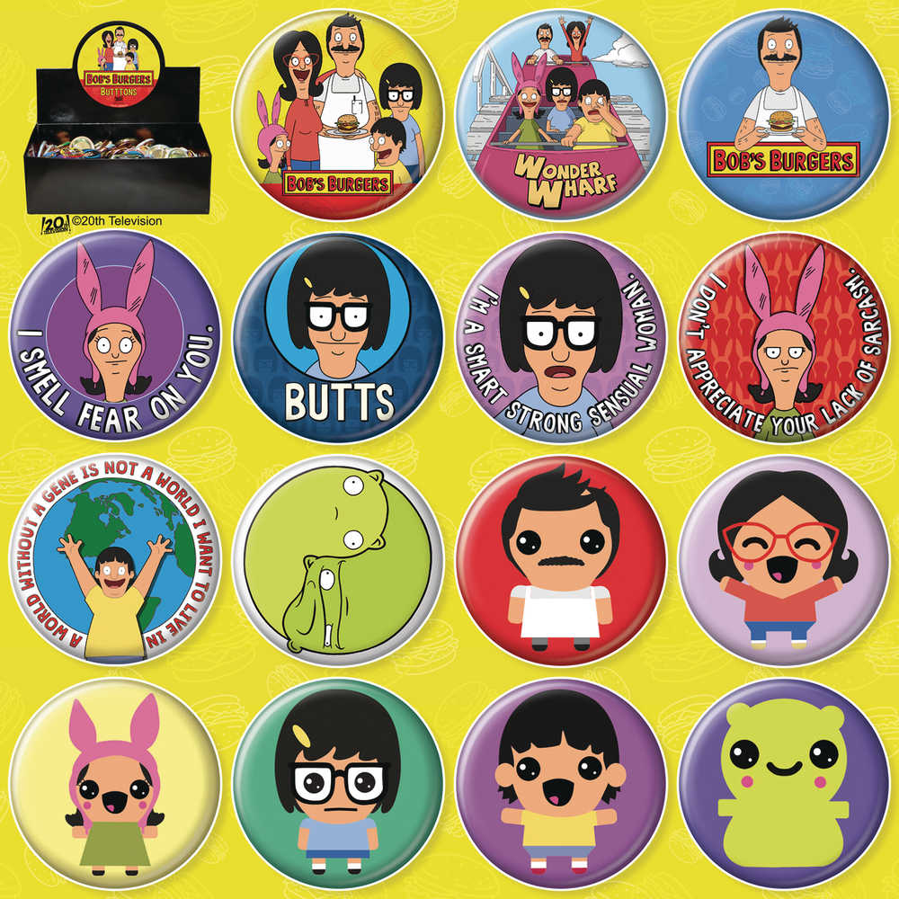 Bobs Burgers 144 Pc Button Assortment Display 