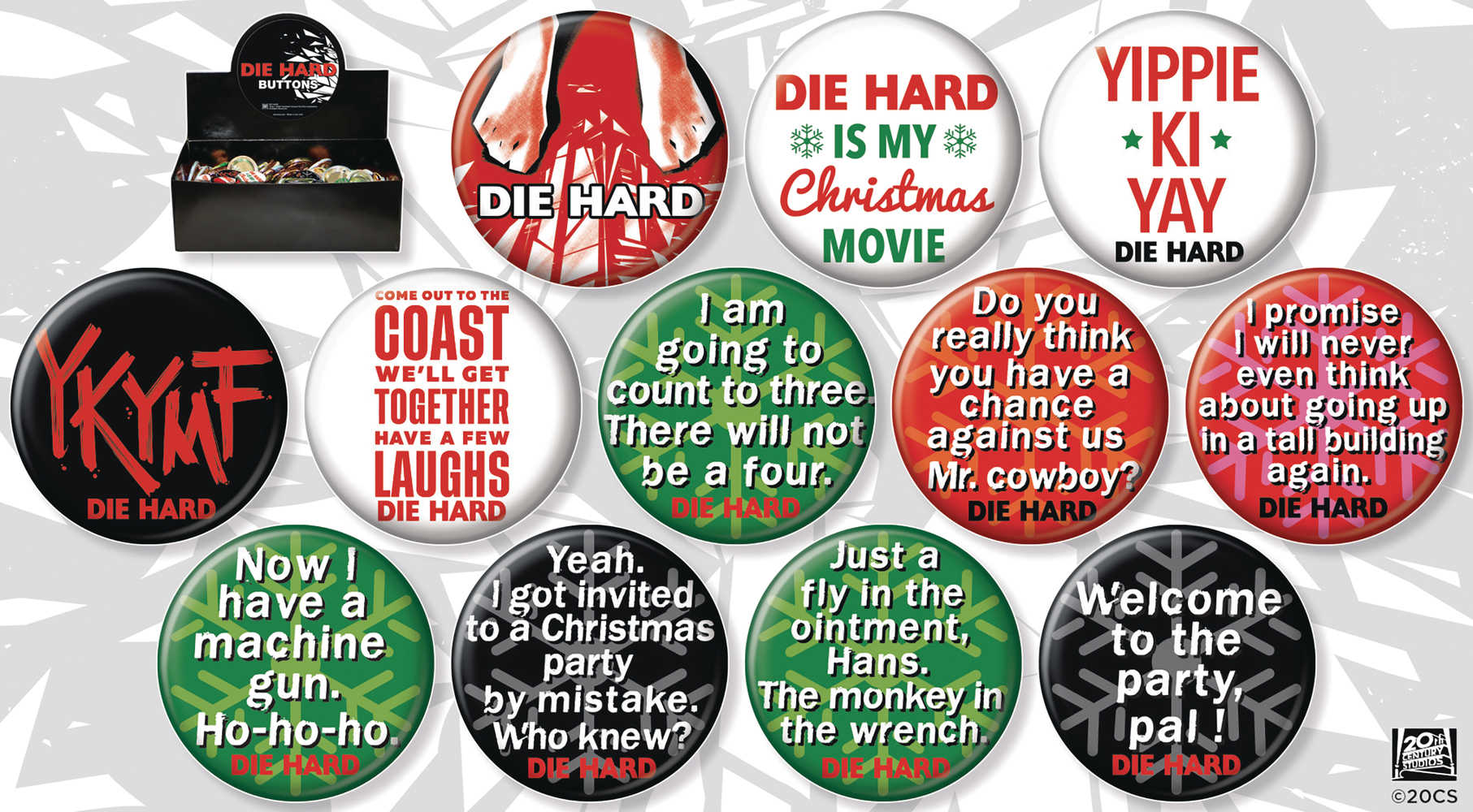 Die Hard 144 Pc Button Assortment Display 