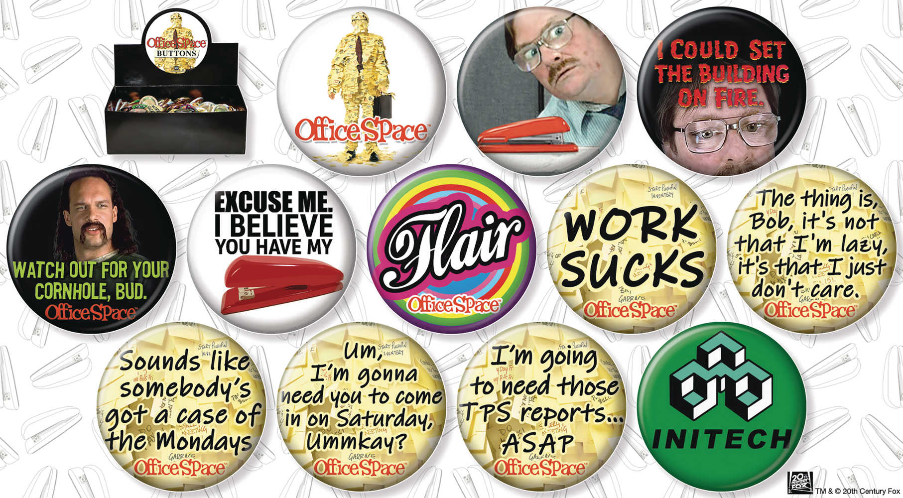 Office Space 144 Pc Button Assortment Display 