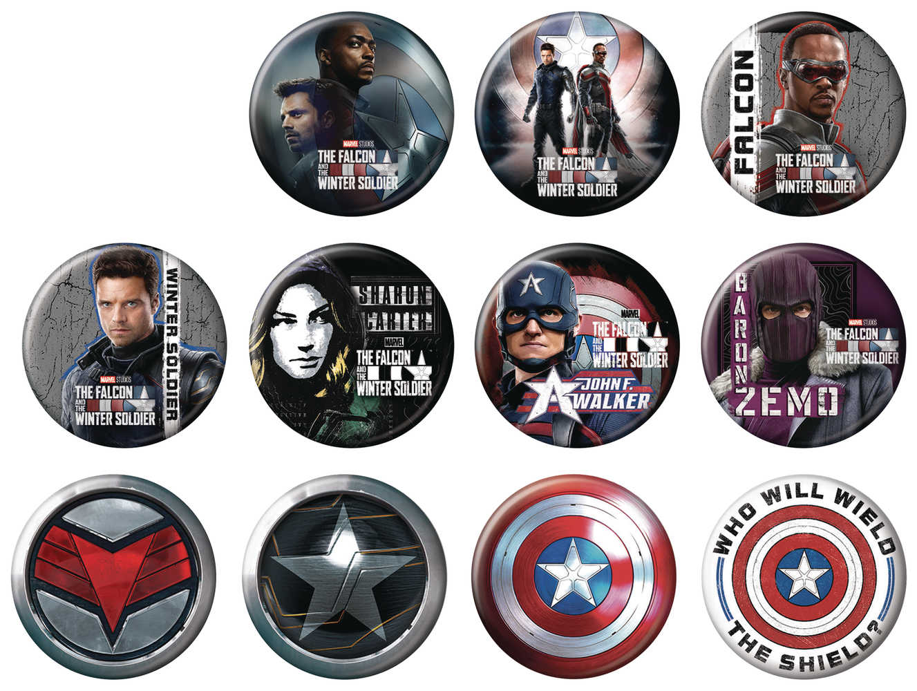 The Falcon And Winter Soldier 144 Pc Button Assortment Display 