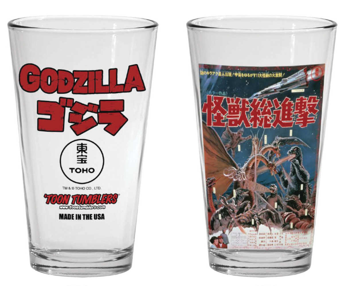 Godzilla 1968 Destroy All Monsters Movie Pint Glass 