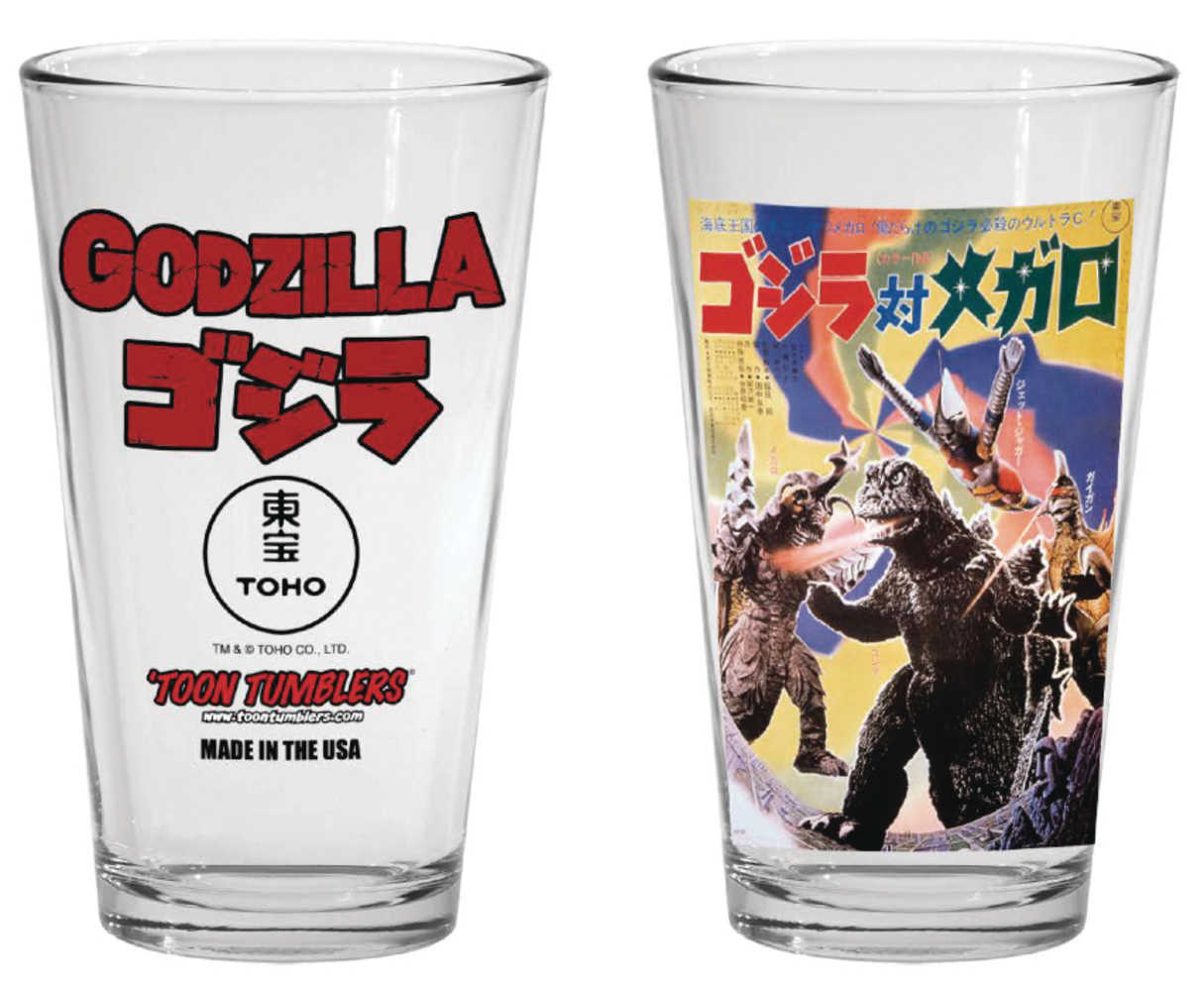 Godzilla 1973 Godzilla vs Megalon Movie Pint Glass 