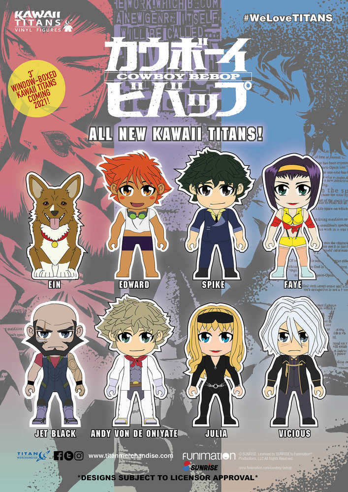Cowboy Bebop Kawaii Titans 18 Pc Mini Figure Disp  