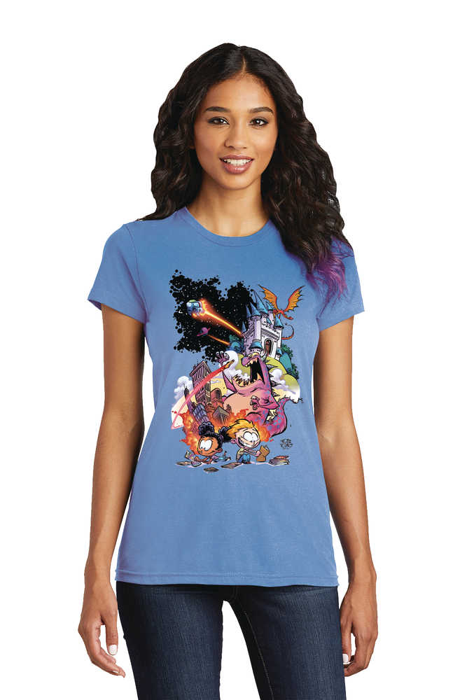 Free Comic Book Day 2021 Comm Artist Young Women Blue T-Shirt Xs 