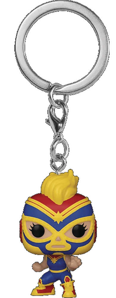 Pocket Pop Marvel Luchadores Captain Marvel Keychain 