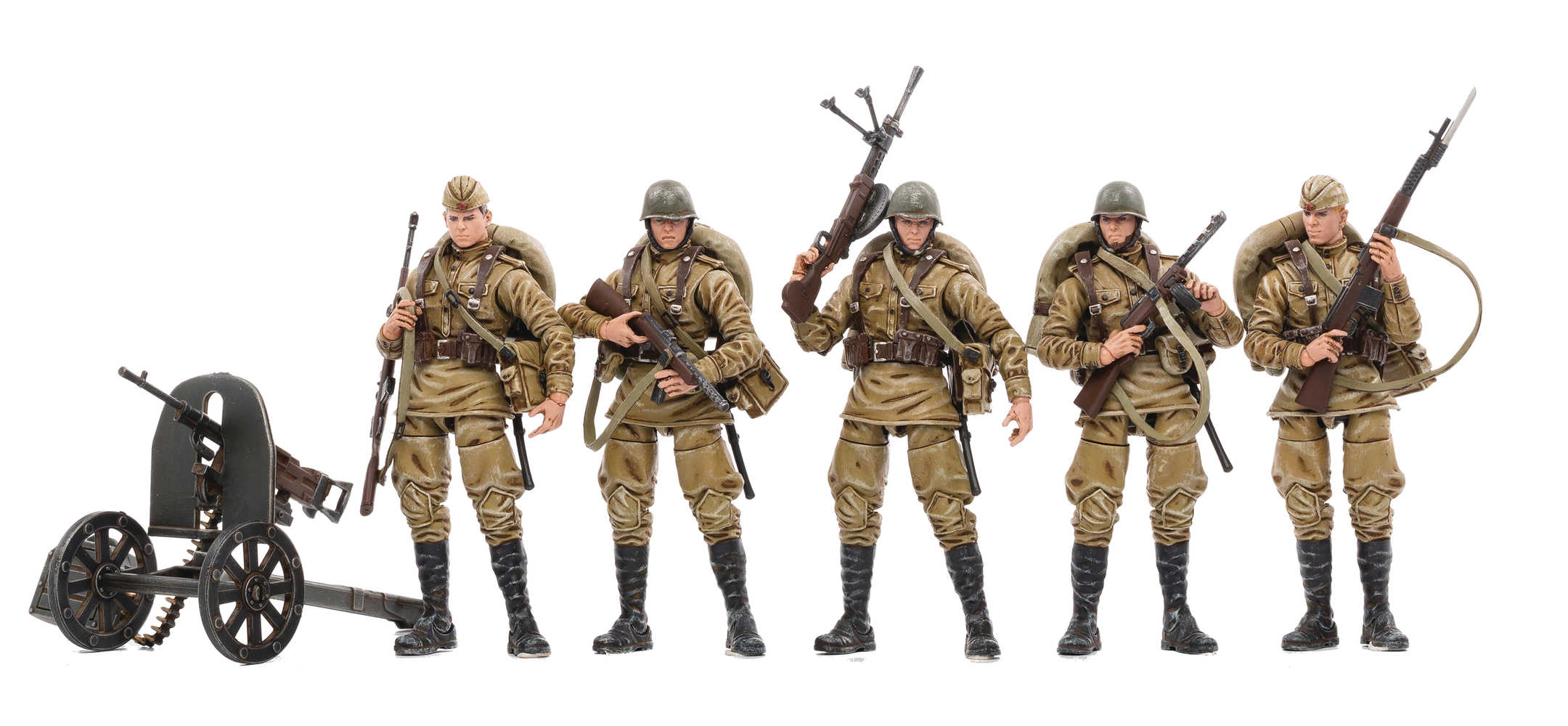 Joy Toy Wwii Soviet Infantry 1/18 Figure 5 Pk  