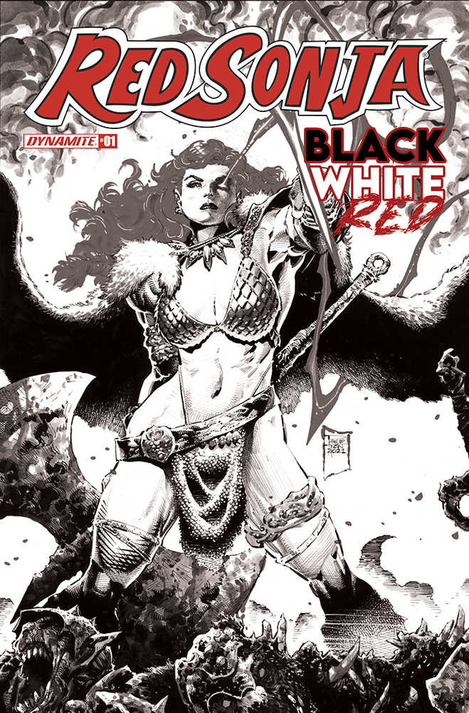 Red Sonja Black White Red #1 Cover H 25 Copy Variant Edition Tan Black & White