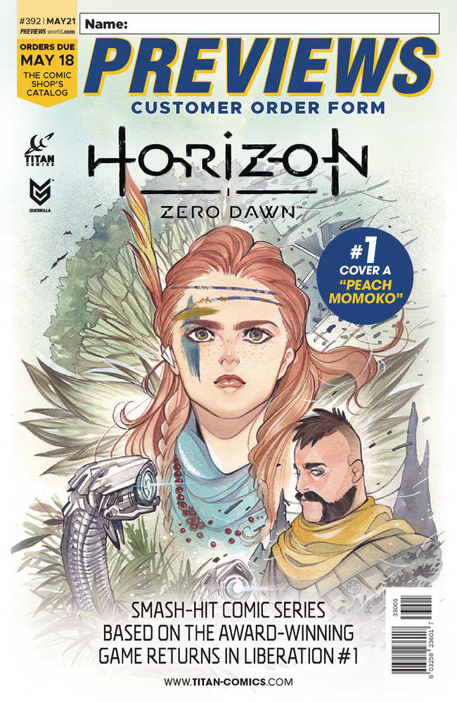 Previews #394 July 2021 Customer Order Form Extras 