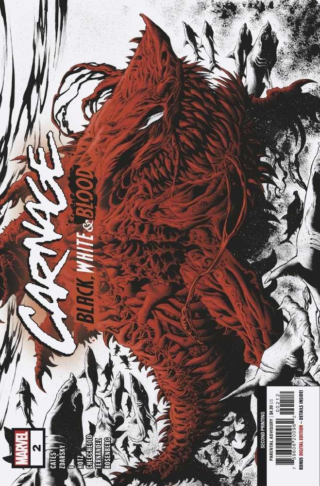 Carnage Black White And Blood#2 (Of 4) 2 Nd Printing Hotz Variant
