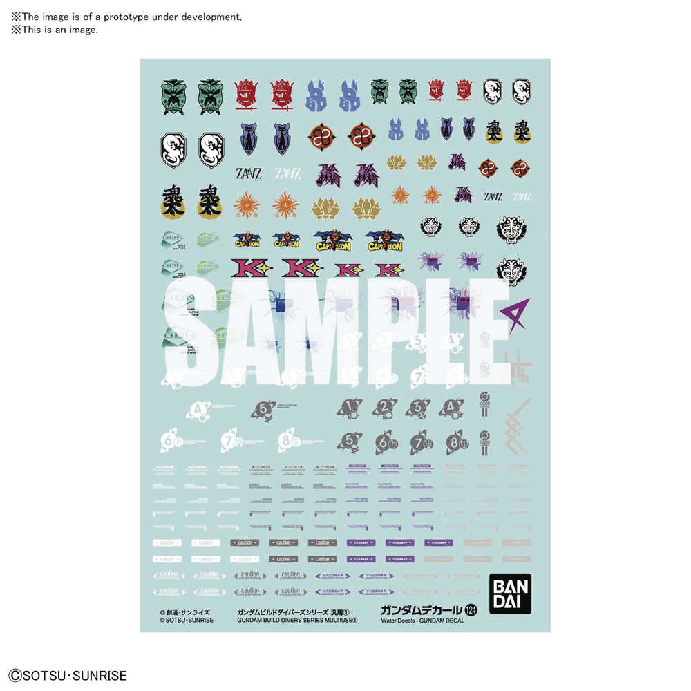 Mobile Suit Gundam Decal 124 Gundam Divers Multiuse Decal (N