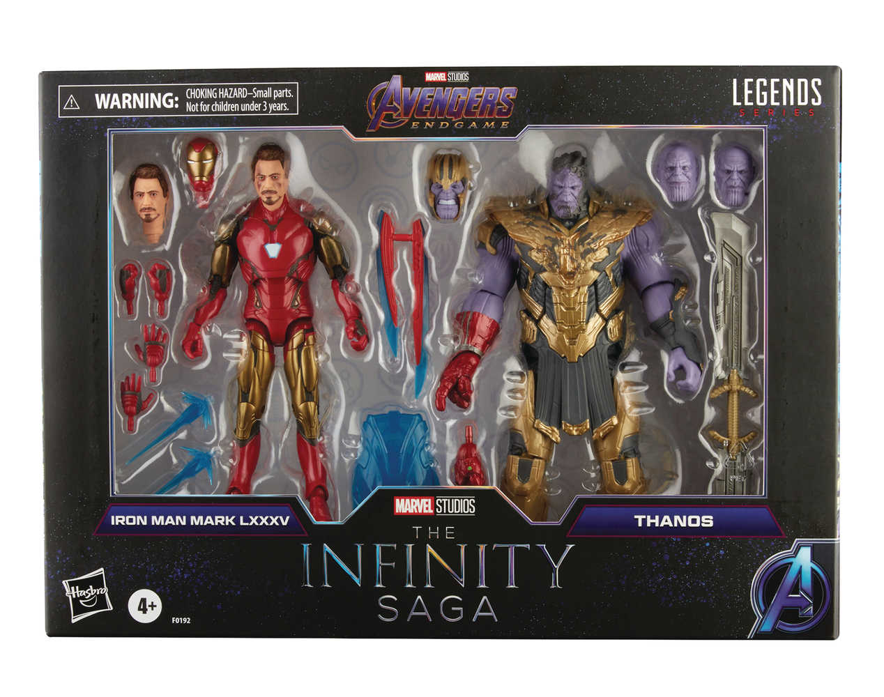 Marvel Legends Inf Saga Iron Man Mk85 vs Thanos Action Figure Case 