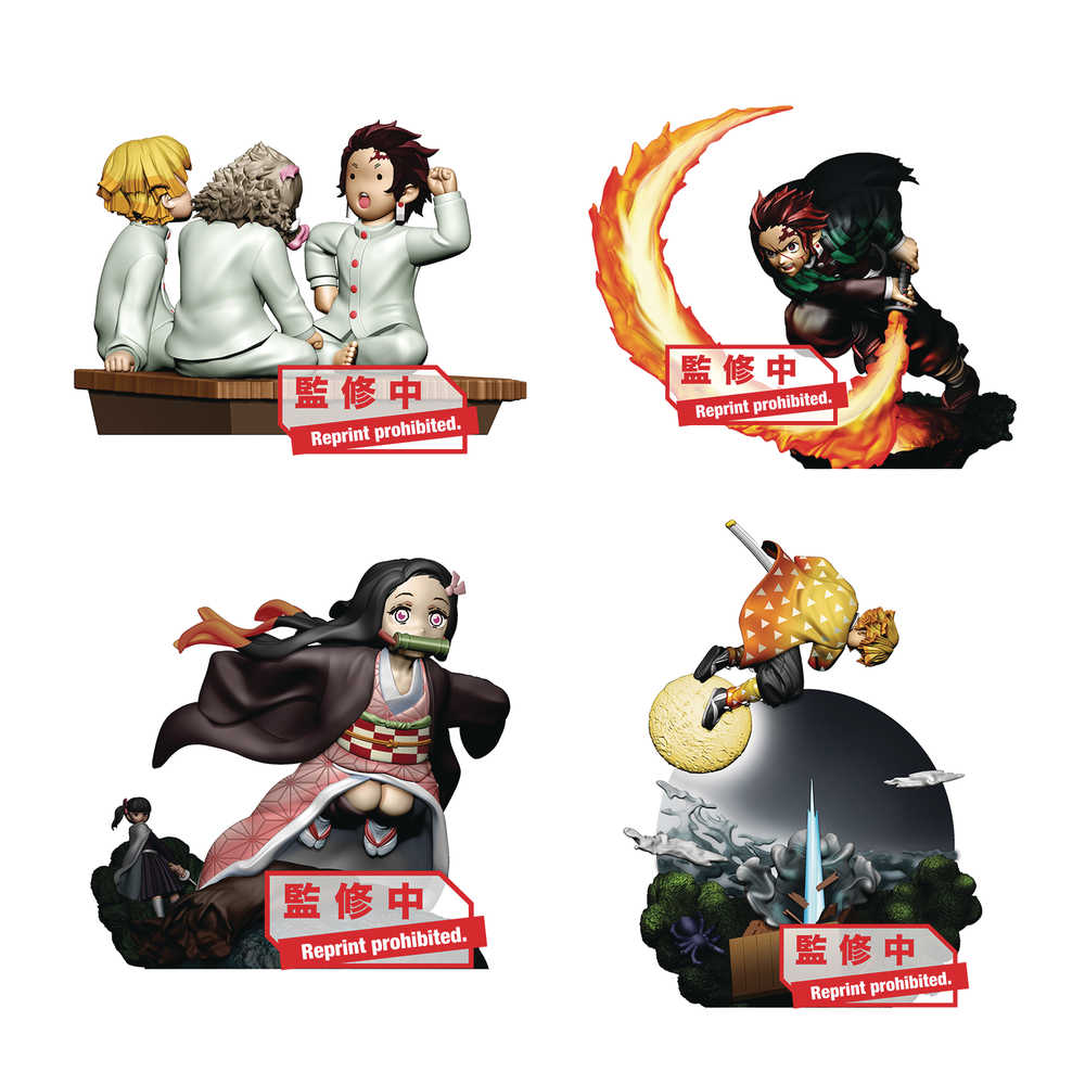 Demon Slayer Kimetsu Petitrama Ser Volume 1 4 Pc Blind Mystery Box Display 