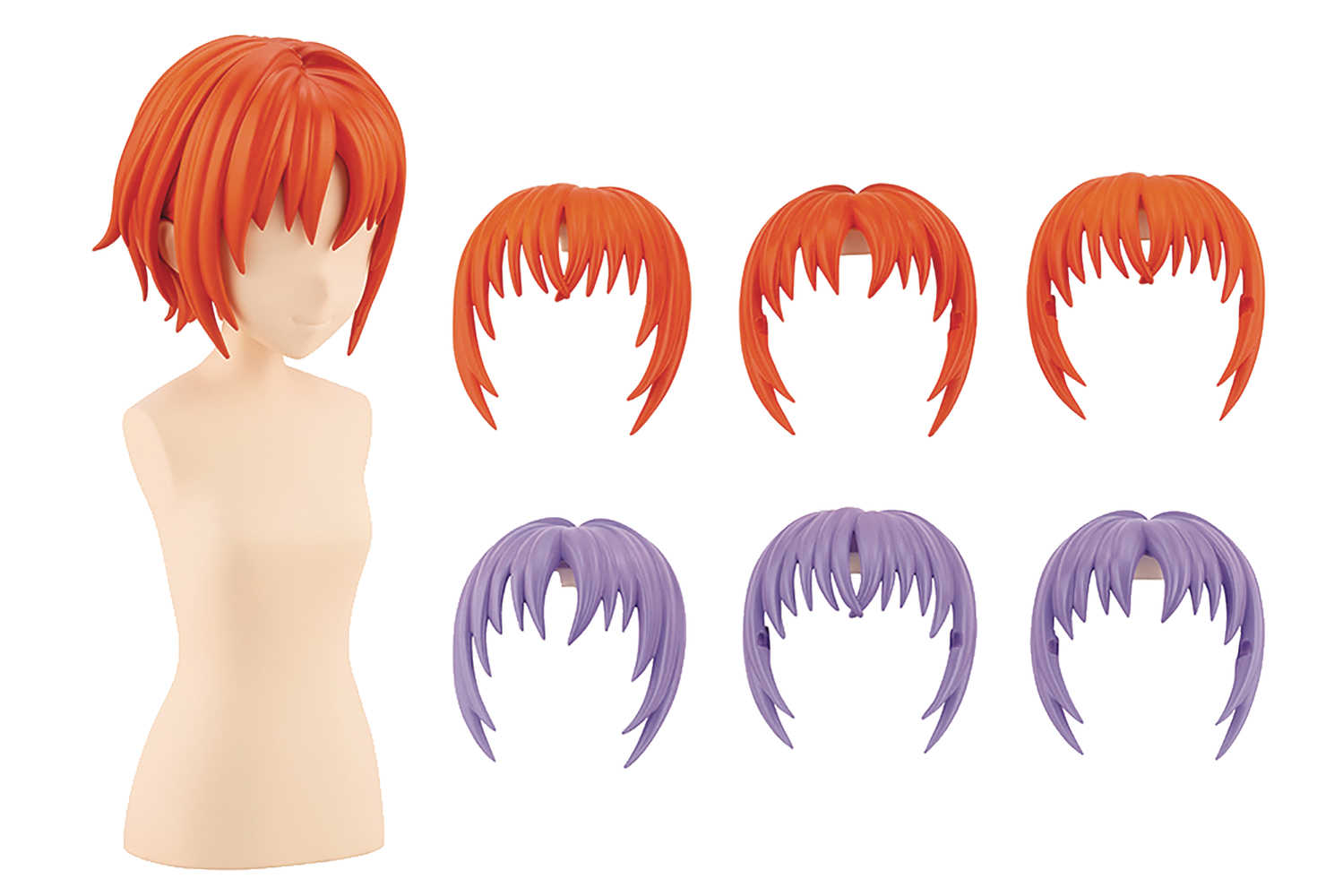 Sousai Shojo Teien Short Wig Typea Orng & Purple Model Kit Acc