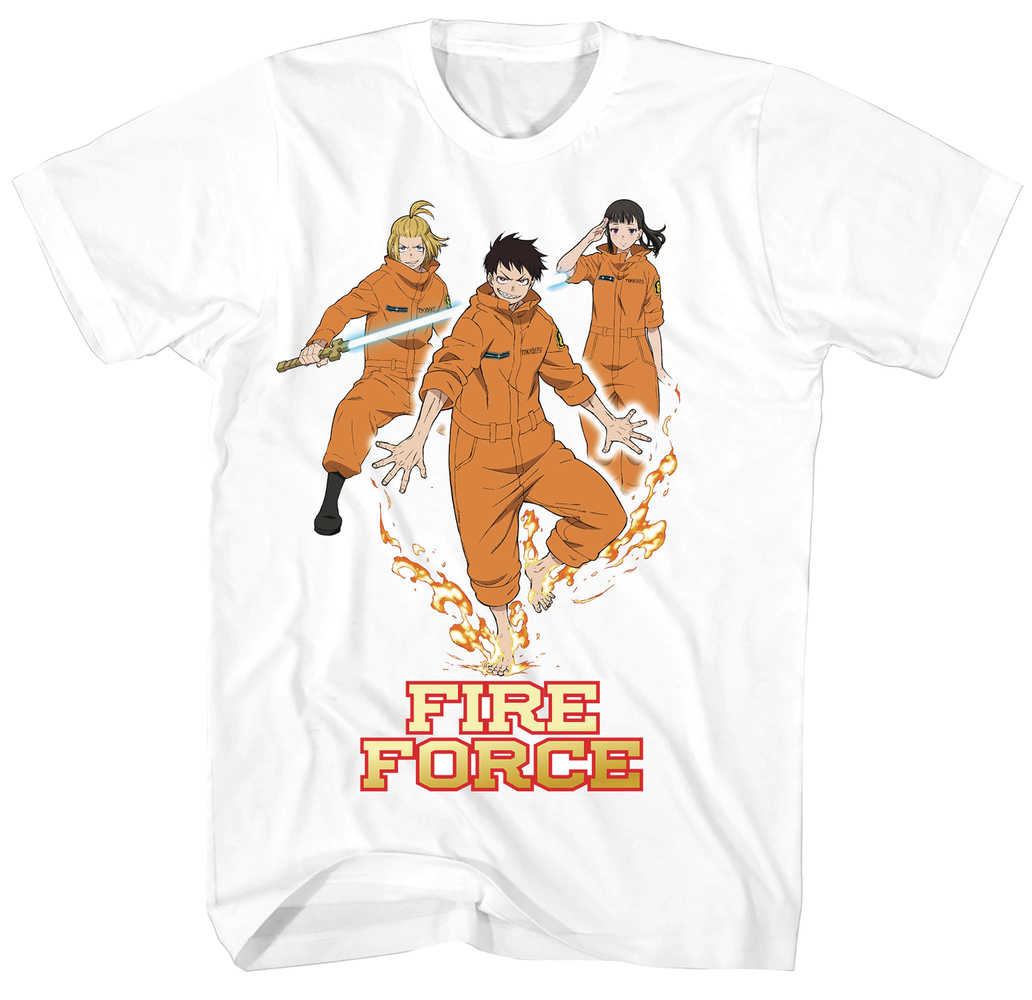 Fire Force Cast White T-Shirt LG 