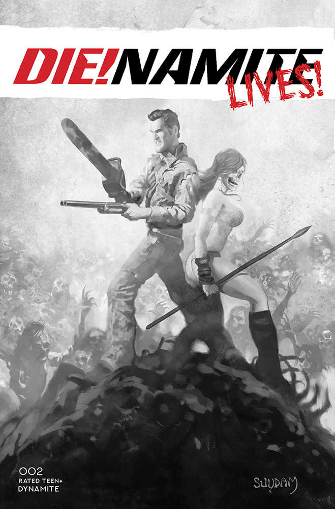 Die!Namite Lives #2 Cover R 7 Copy Foc Variant Edition Suydam Black & White