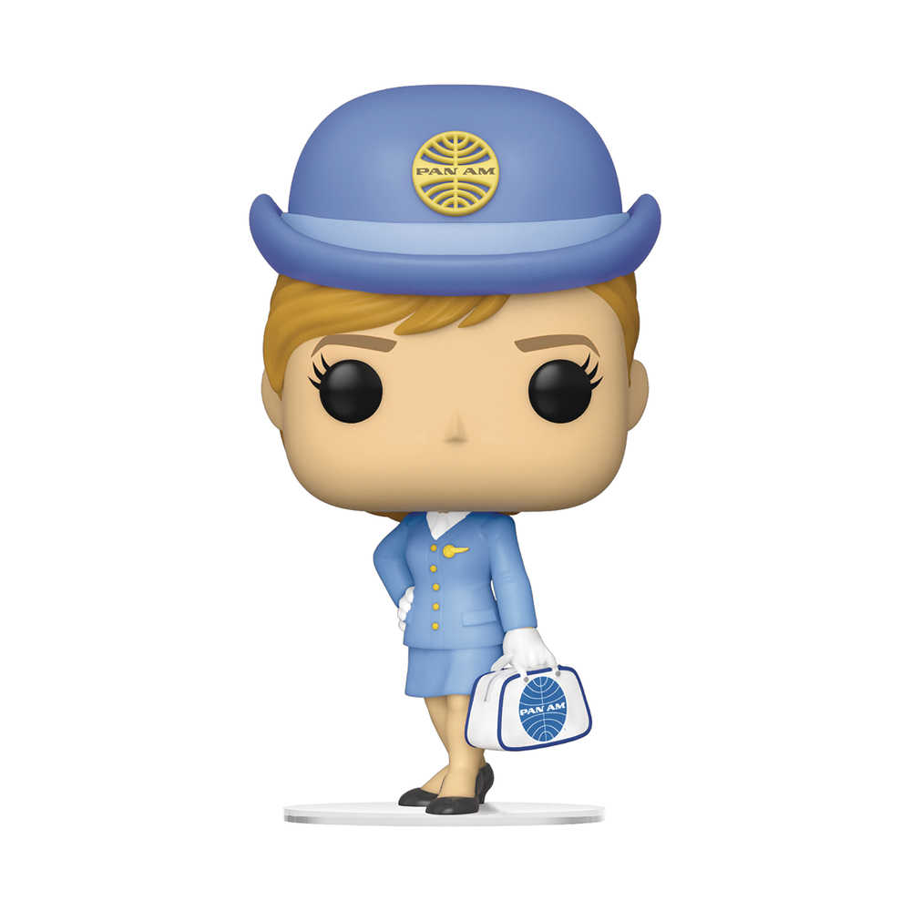 Pop Ad Icons Pan Am Stewardess1 with Wh Bag Vinyl Figure 